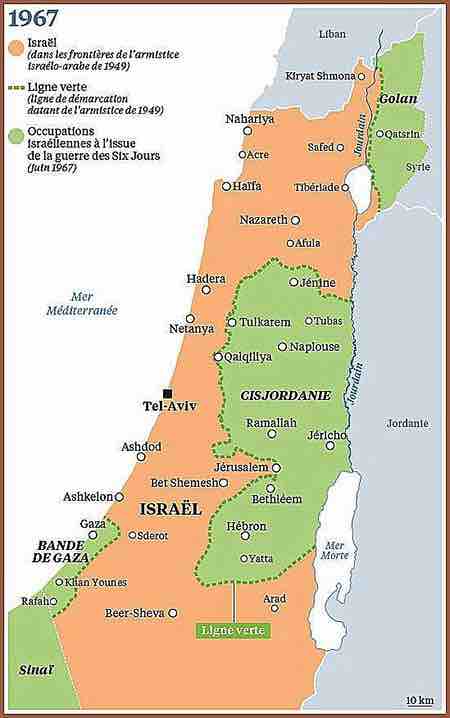 Israël Palestine frontières de 1967
