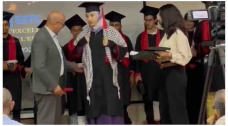 Maroc polémique keffieh palestinien Palestine étudiante marocaine remise diplôme