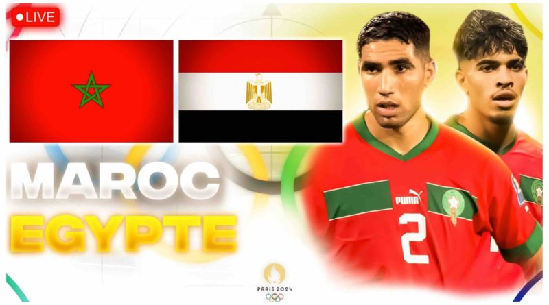 vidéo direct live streaming match Maroc-Égypte foot football JO Paris 2024